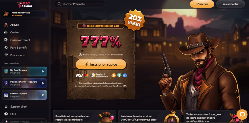 MadCasino – nouveau casino en ligne fiable